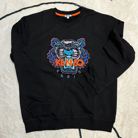 KENZO Paris Holiday Capsule Tiger Sweatshirt In Black SZ XL - Picture 1 of 8